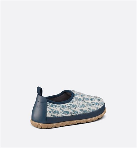 Dior Snow Slipper Blue Dior Oblique Kasuri jacquard